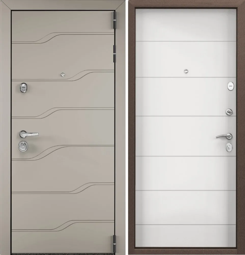 Фото Дверь Цербер 3К(Чёрный) Линкор Латте(Сменная панель) DIS006474